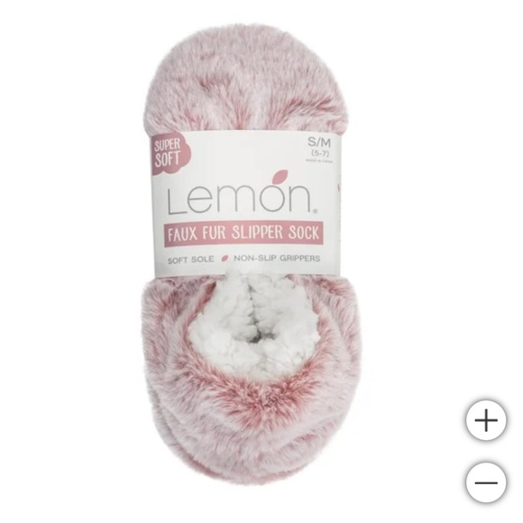 NWT Lemon Ladies Plush Slipper Sock PINK - size S/M - Picture 1 of 6